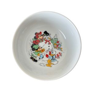 VINTAGE MICKEY MOUSE  5” Christmas Bowl - Walt Disney Productions From Japan